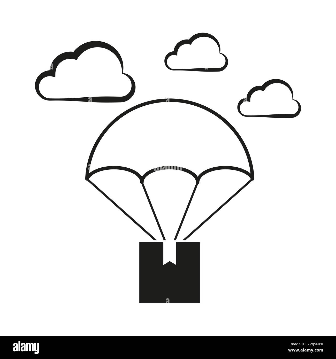 Icône de parachute de livraison de colis. Illustration vectorielle. spe 10. Illustration de Vecteur