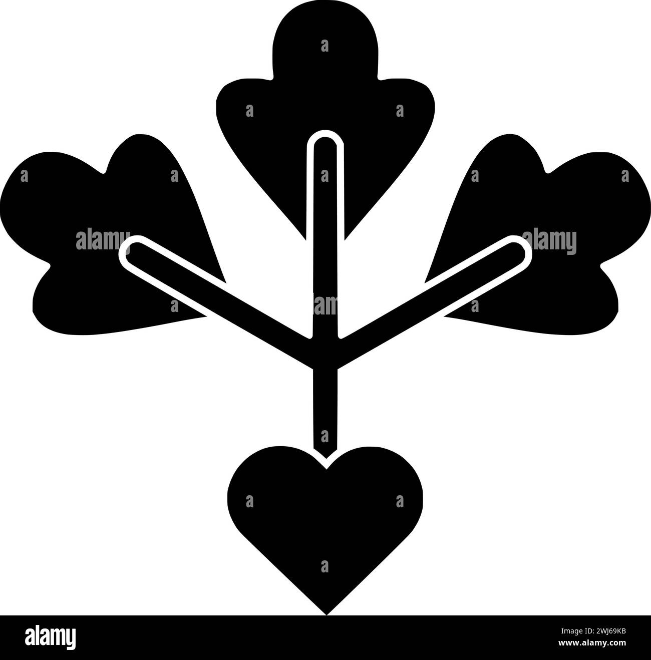 silhouette de coriandre noire ou illustration de feuille plate de feuilles de logo de coriandrum pour la nourriture avec icône d'ingrédient et herbe de forme végétale comme condiment à la graine Illustration de Vecteur