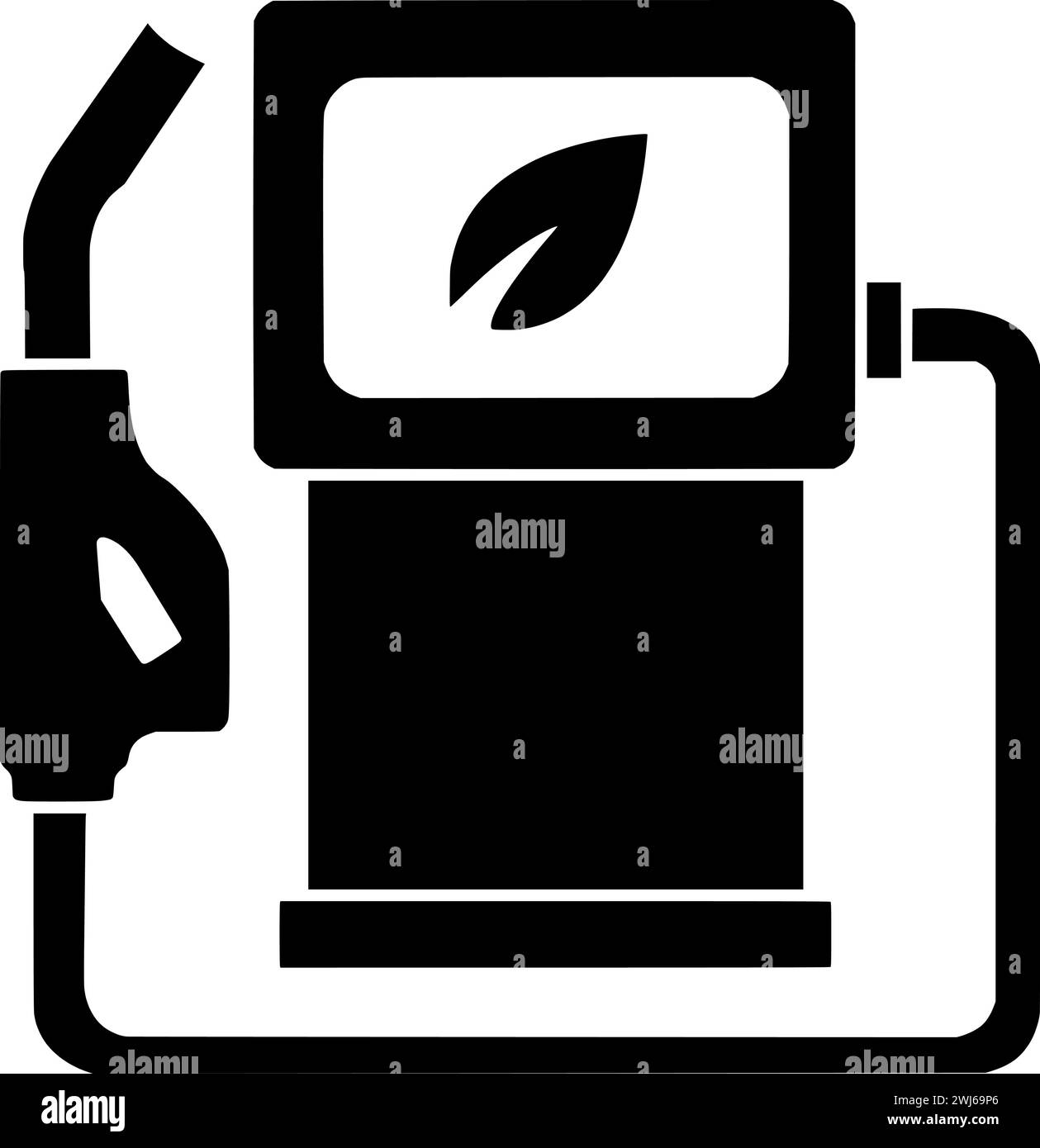 silhouette d'essence noire ou illustration plate de bioénergie de logo d'énergie huile pour maïs avec icône de feuille et biodiesel de forme de carburant comme bio à l'industrie Illustration de Vecteur