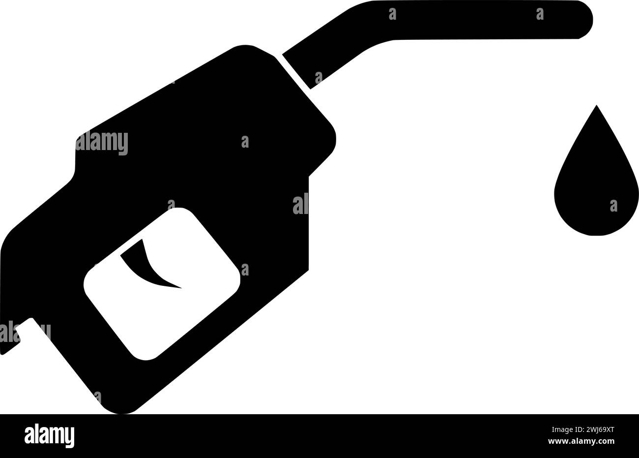 silhouette d'essence noire ou illustration de tuyau plat du logo de carburant huile pour le pétrole avec icône de transport et l'énergie de forme de gaz comme diesel à la puissance Illustration de Vecteur