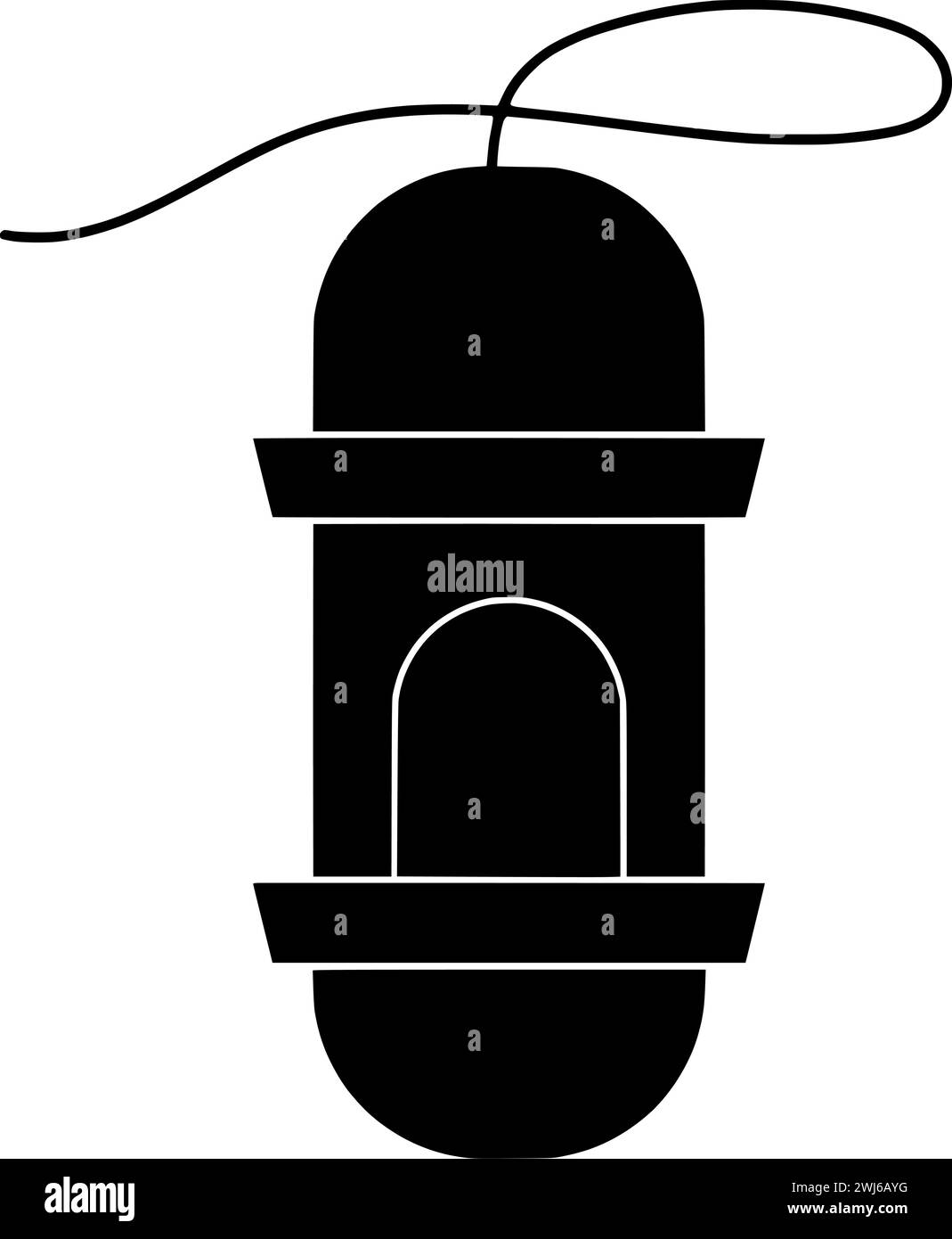 silhouette de lanterne noire ou illustration de lampion plat de la mosquée de logo de lampe pour moubarak avec icône islamique et célébration de forme de religion comme islam à ara Illustration de Vecteur