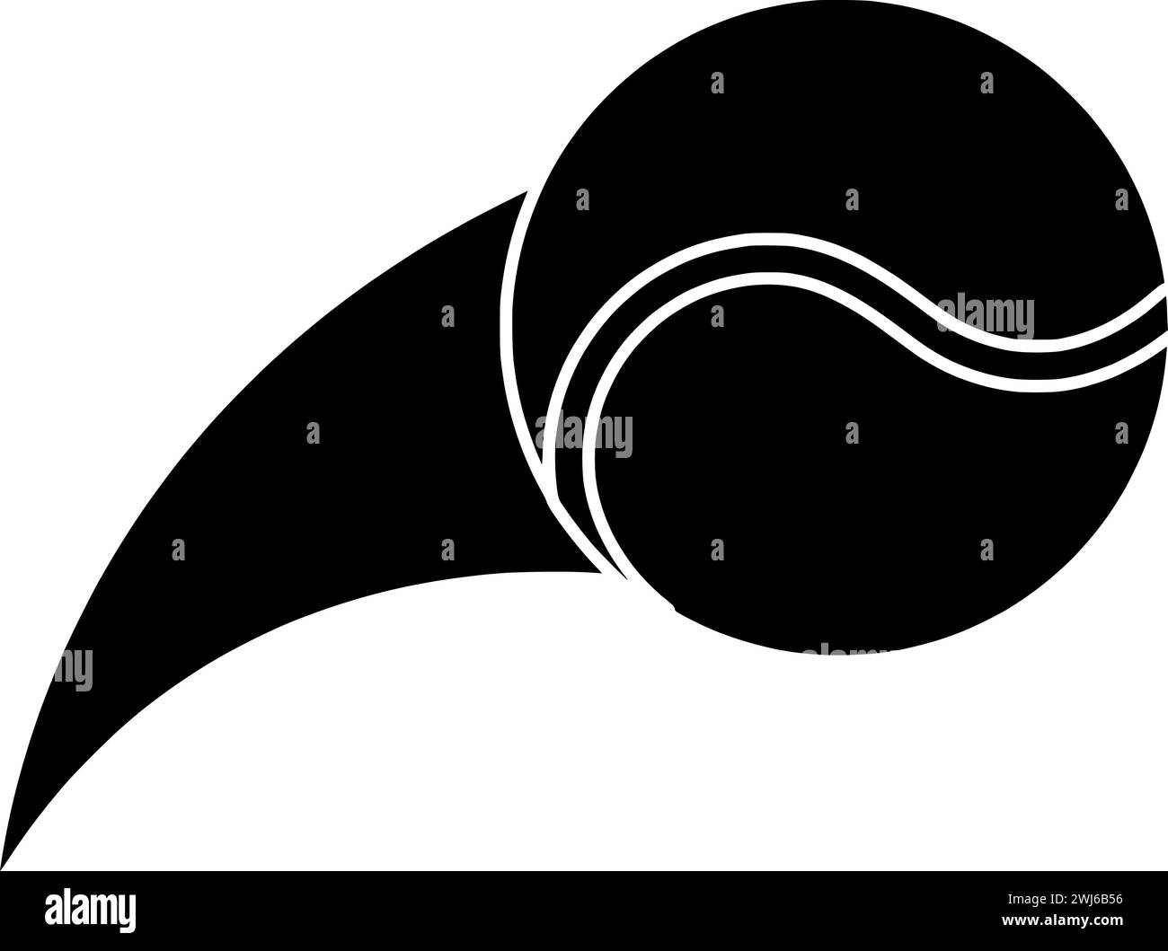 silhouette de balle noire ou illustration de tennis plat de l'équipement de logo de raquette pour le sport avec icône de jeu et forme de jeu rebondissant comme compétition à recréer Illustration de Vecteur