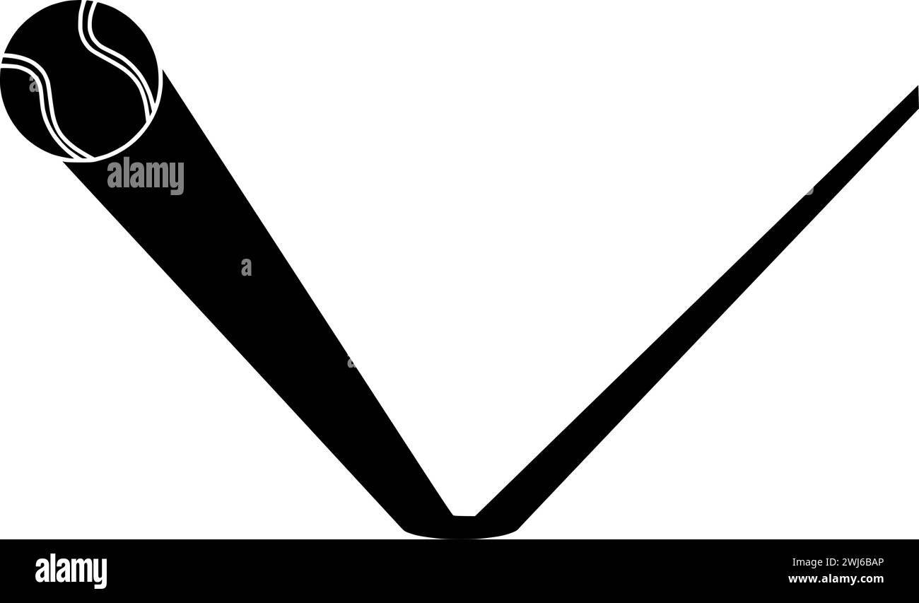 silhouette de balle noire ou illustration de tennis plat de l'équipement de logo de raquette pour le sport avec icône de jeu et forme de jeu rebondissant comme compétition à recréer Illustration de Vecteur