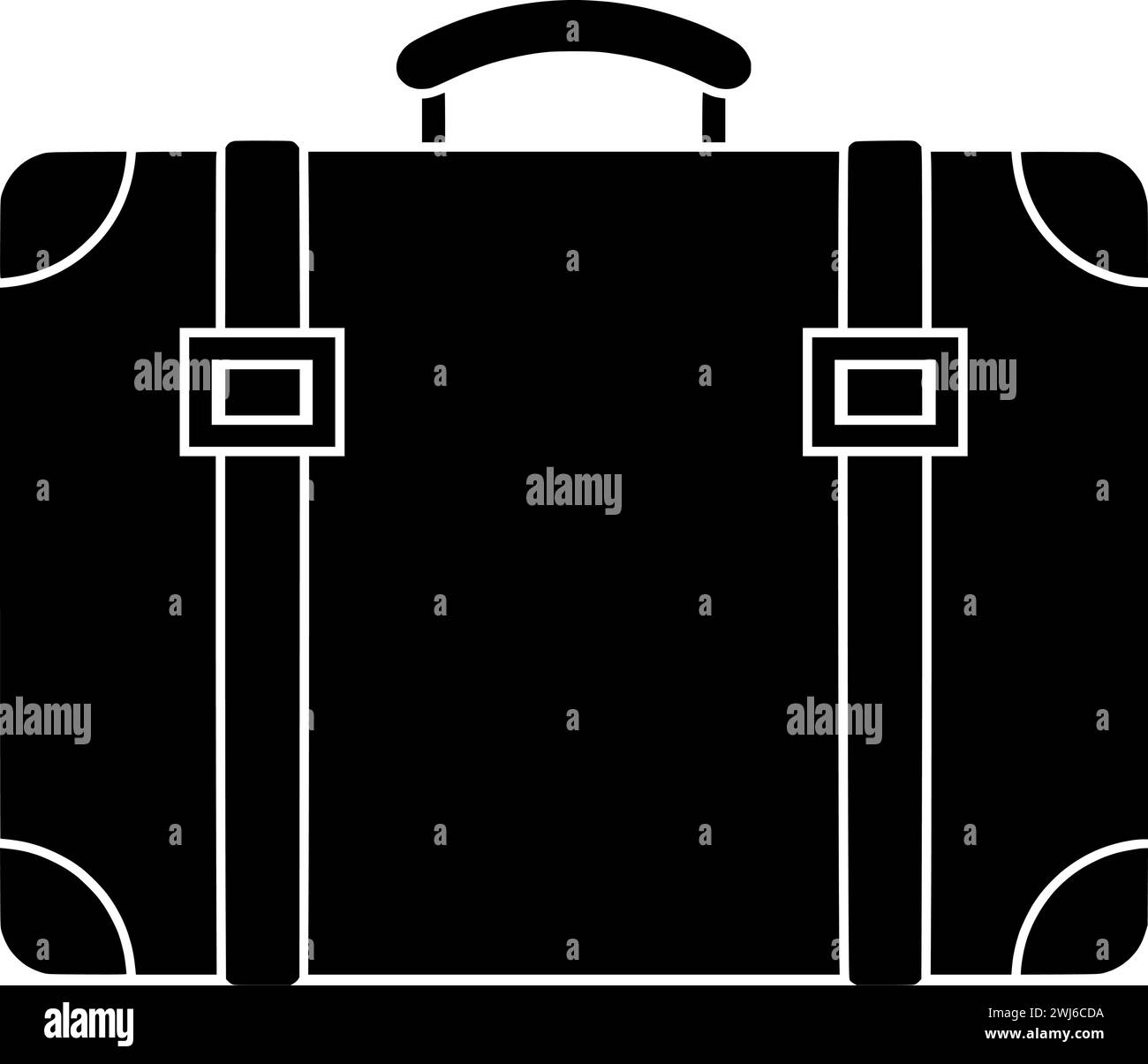 silhouette de bagage noir ou illustration de sac plat du tourisme de logo de voyage pour des vacances avec icône touristique et bagage de forme de voyage comme valise à travele Illustration de Vecteur