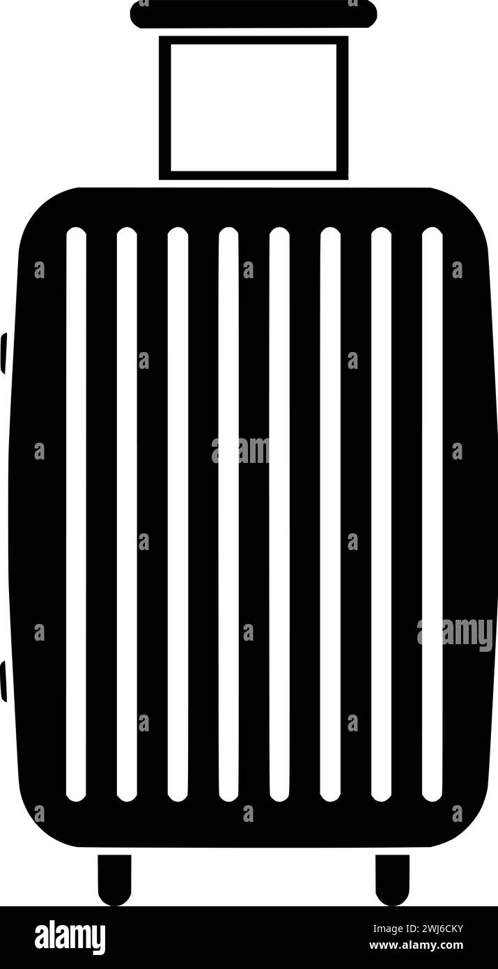 silhouette de bagage noir ou illustration de sac plat du tourisme de logo de voyage pour des vacances avec icône touristique et bagage de forme de voyage comme valise à travele Illustration de Vecteur