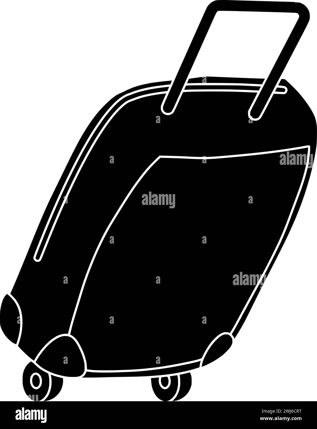 silhouette de bagage noir ou illustration de sac plat du tourisme de logo de voyage pour des vacances avec icône touristique et bagage de forme de voyage comme valise à travele Illustration de Vecteur