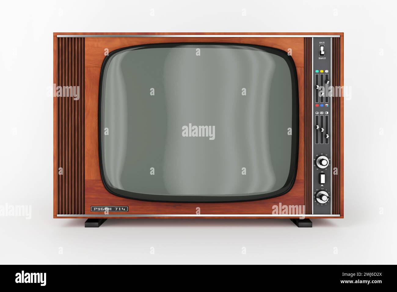 Rubin-714 TV en URSS a été produit de 1976 à 1985. L'un des téléviseurs soviétiques les plus populaires. Rendu 3D. Banque D'Images Rubin-714 TV en URSS a été produit de 1976 à 1985. L'un des téléviseurs soviétiques les plus populaires. Rendu 3D. Banque D'Images
