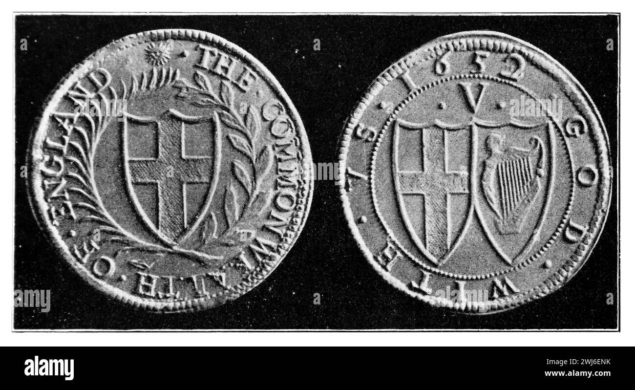 La Couronne du Commonwealth conçue par Thomas Simon illustration en noir et blanc du Connoisseur, un magazine illustré pour collectionneurs Voll 3 (mai-août 1902) publié à Londres. Banque D'Images