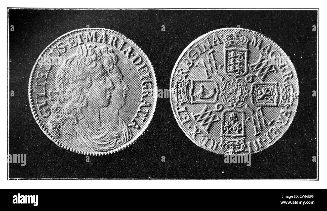 La couronne de Guillaume et Marie. 1691. Black and White illustration from the Connoisseur, an Illustrated Magazine for Collectors Voll 3 (mai-août 1902) publié à Londres. Banque D'Images