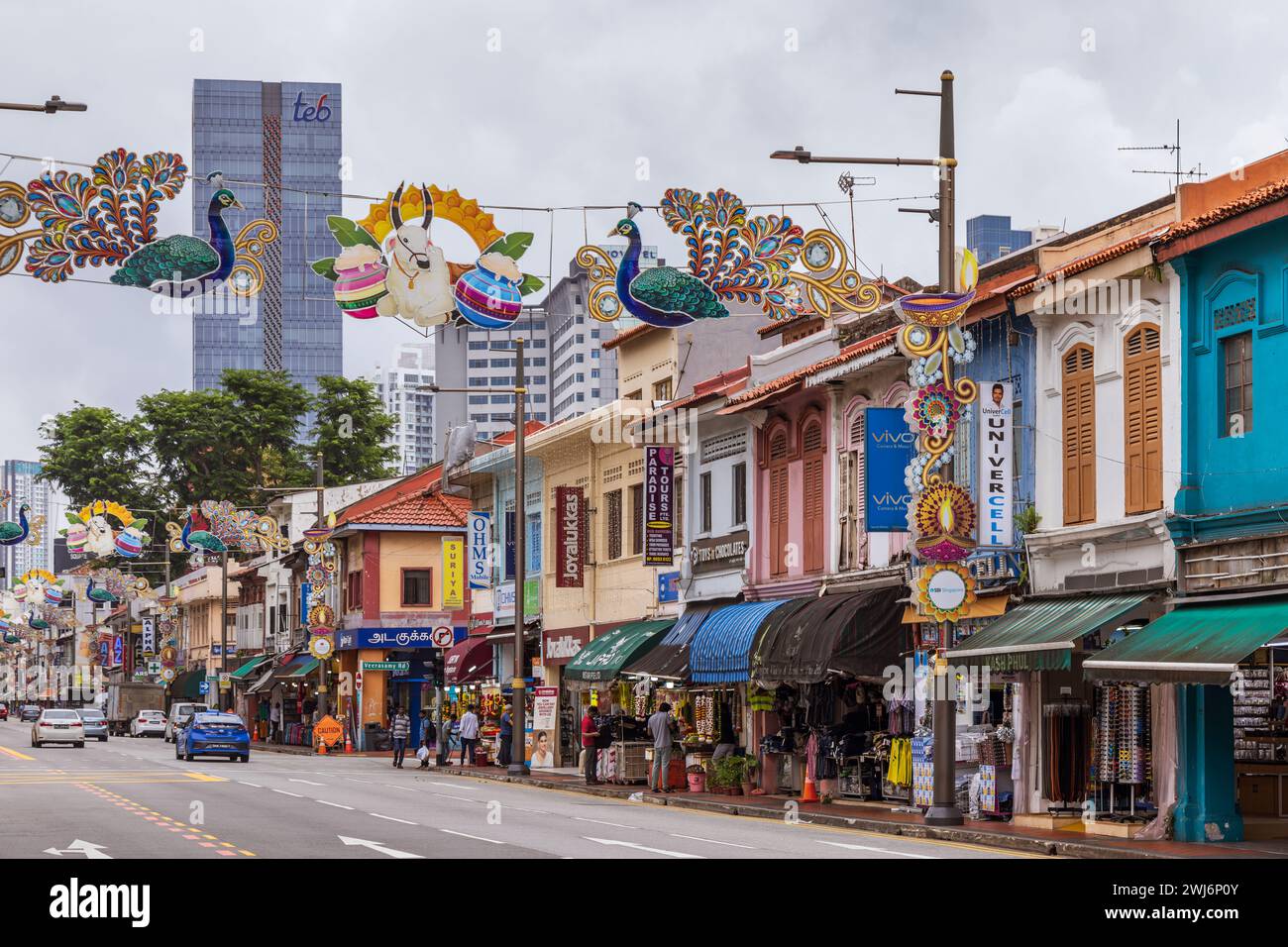 Serangoon Road dans le district de Little India, Singapour Banque D'Images
