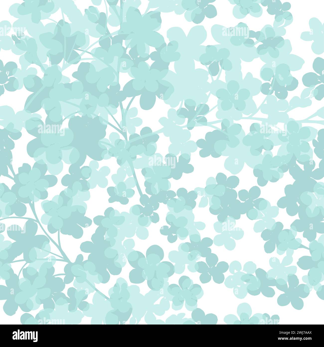 Fond sans couture avec de petites fleurs bleues. dessin à la main. Pas ai, illustration vectorielle Illustration de Vecteur