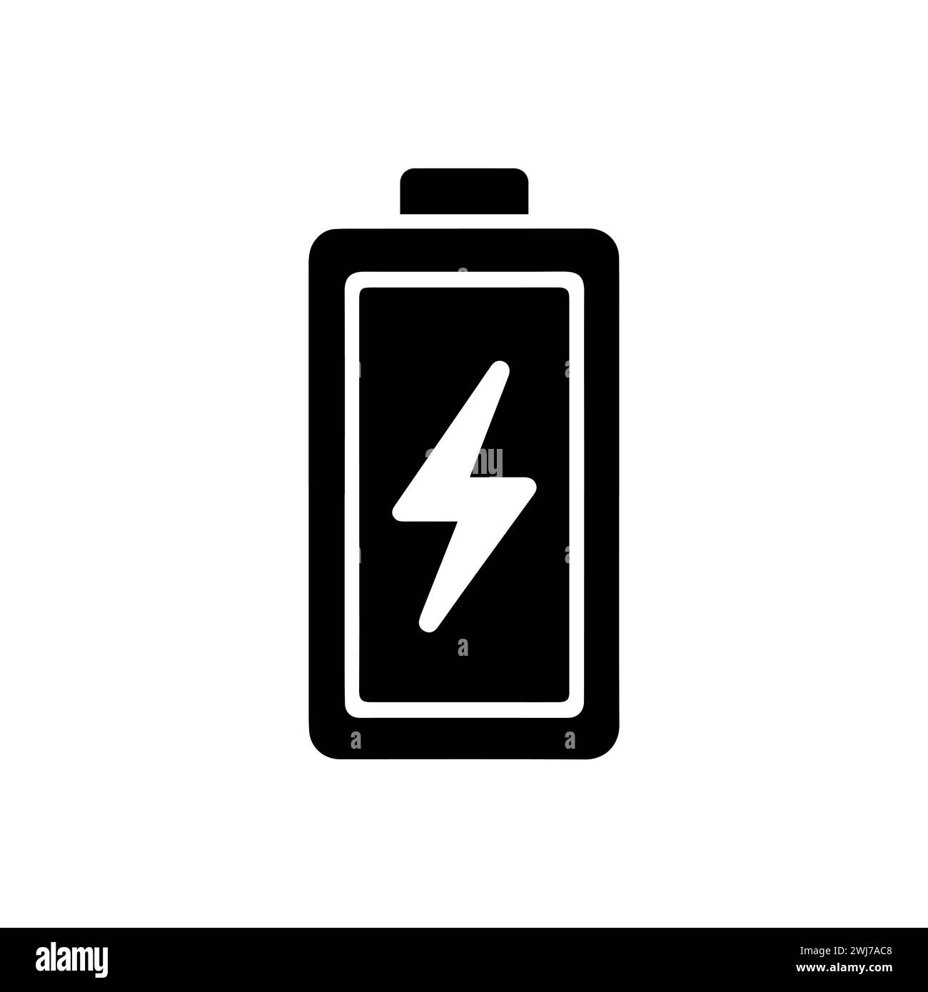 Icône de batterie. Symbole noir de la batterie. Icône de batterie isolée sur blanc Illustration de Vecteur