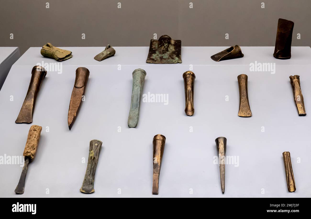 Celtes et adzes chaussés, bronze, vie - 4ème siècle av. j.-c. Kazakh Altaï Banque D'Images