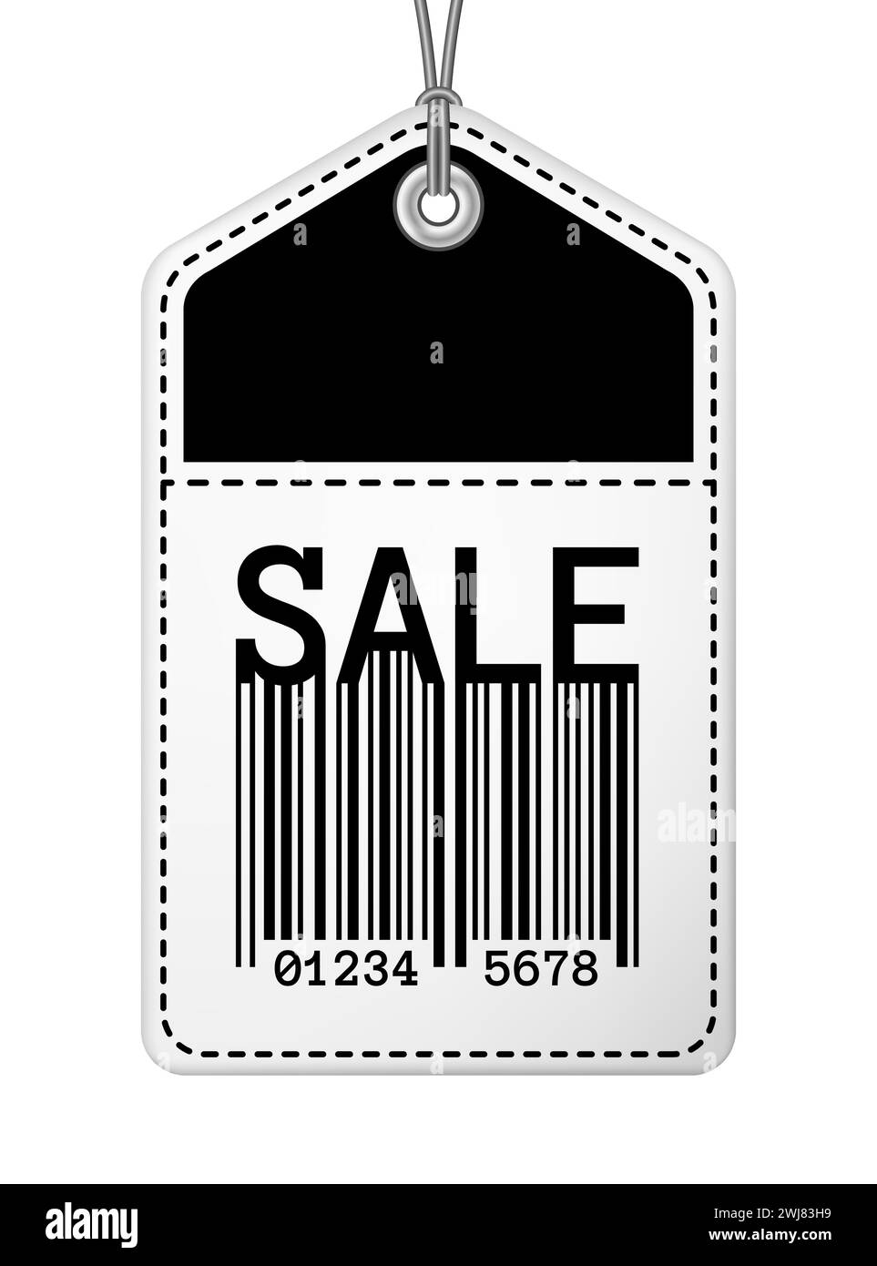 Étiquette de vente avec code à barres sur une illustration vectorielle de chaîne Illustration de Vecteur