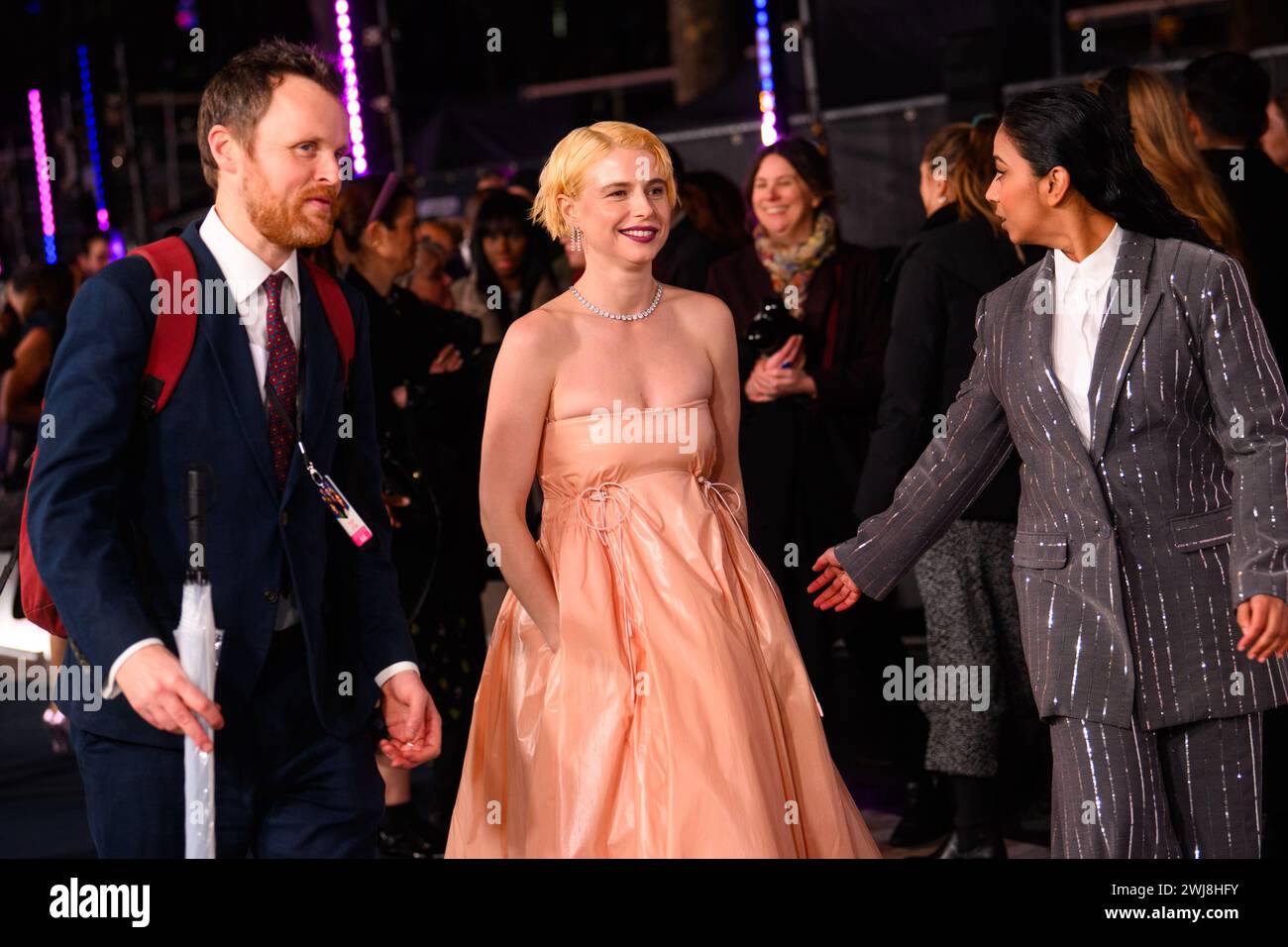 Londres, Royaume-Uni. 13 février 2023. Jessie Buckley assiste à la première européenne de Wicked Little Letters à Odeon luxe, Leicester Square, Londres. Le crédit photo devrait se lire comme suit : Matt Crossick/Empics/Alamy Live News Banque D'Images