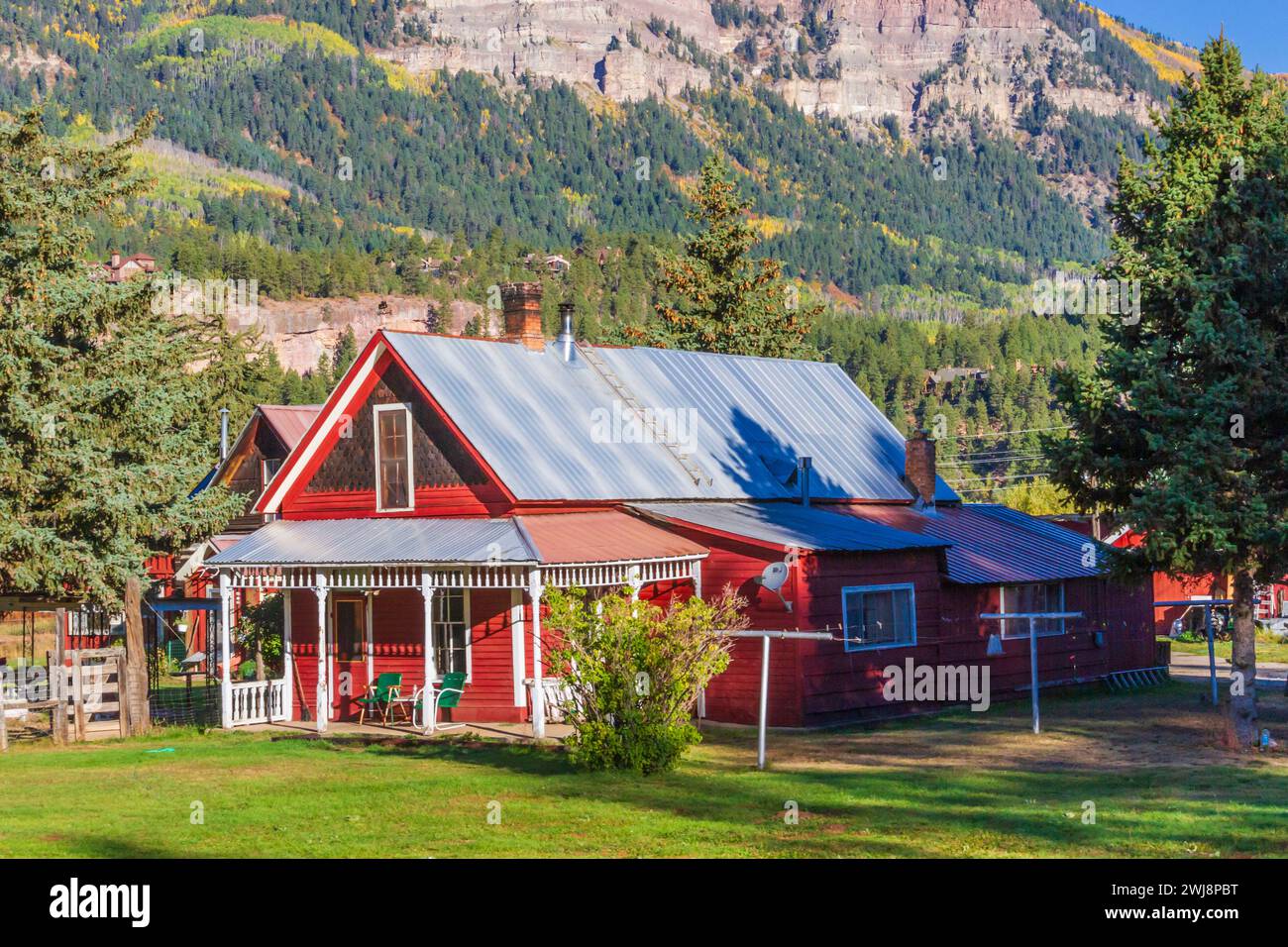 Rockwood train Station sur le Durango and Silverton Narrow Gauge Railroad dans le Colorado. Rockwood est le dernier arrêt de train entre Durango et Silverton. Banque D'Images