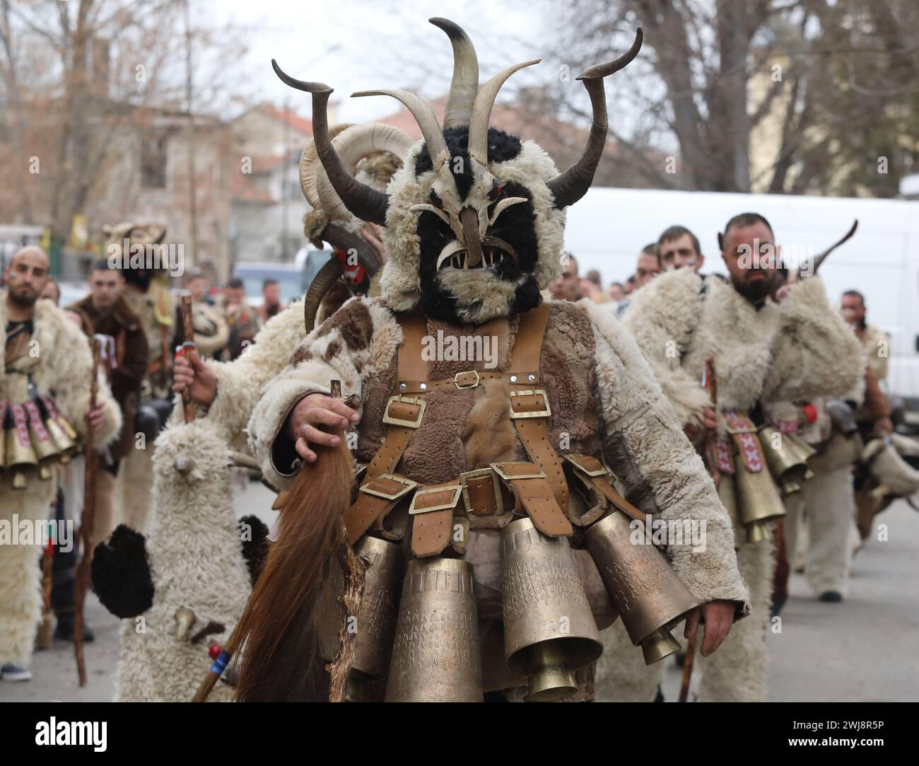 Premier festival de mascarade 'Djamala' à Kyustendil, Bulgarie Banque D'Images