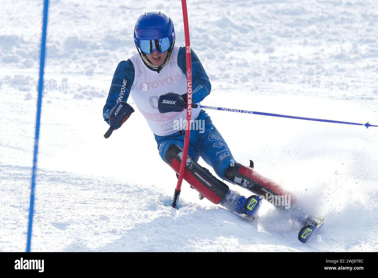 Sapporo, Japon. 13 février 2024. Roger Puig Davi (ET) ski alpin : Slalom masculin debout à Sapporo Teine lors de la Coupe du monde de ski para alpin 2024 FIS à Sapporo, Japon . Crédit : SportsPressJP/AFLO/Alamy Live News Banque D'Images