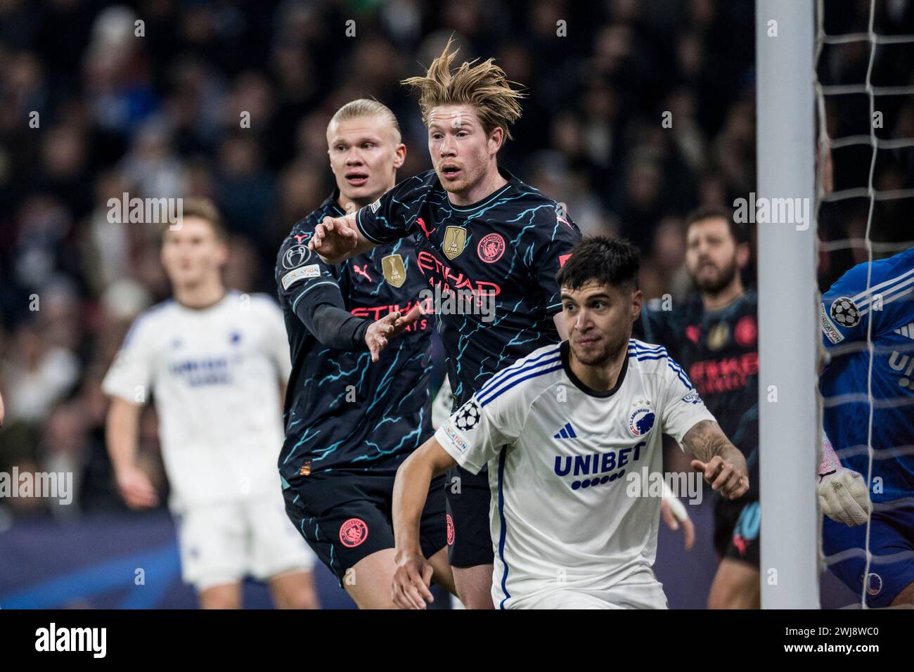 Copenhague, Danemark. 13 février 2024. Kevin de Bruyne (17 ans) de Manchester City vu lors du match de l'UEFA Champions League entre le FC Copenhague et Manchester City à Parken à Copenhague. (Crédit photo : Gonzales photo/Alamy Live News Banque D'Images