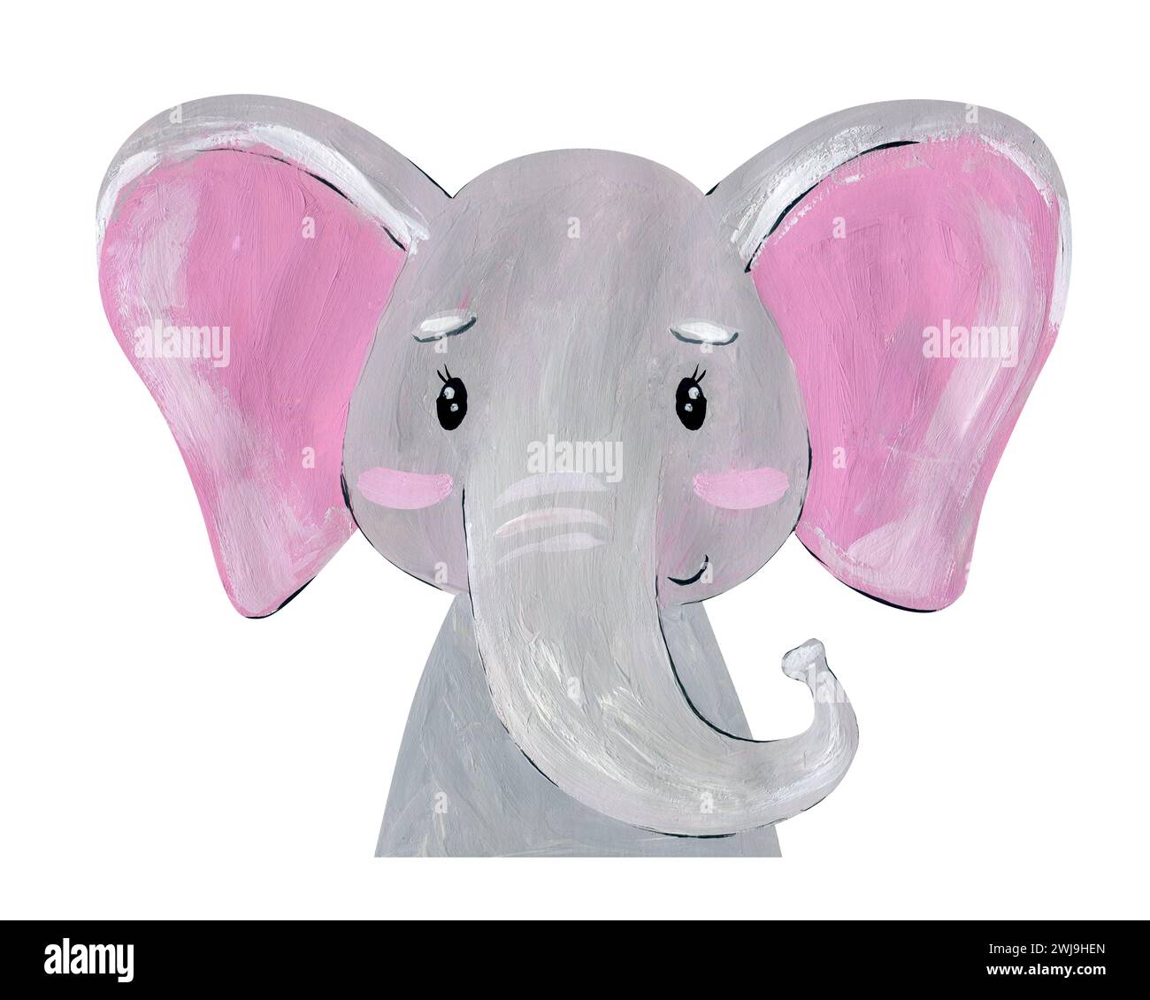 Portrait d'éléphant aquarelle. Banque D'Images