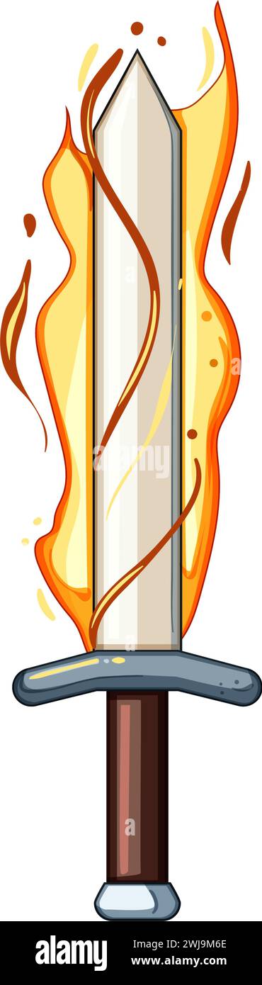 illustration vectorielle de dessin animé d'effet d'épée bleue Illustration de Vecteur