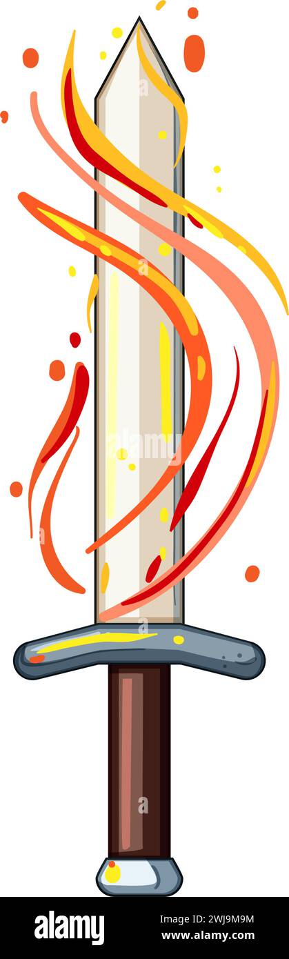 illustration vectorielle de dessin animé à effet d'épée légère Illustration de Vecteur