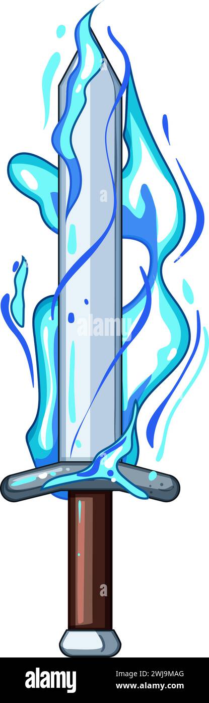 illustration vectorielle de dessin animé d'effet d'épée d'énergie Illustration de Vecteur