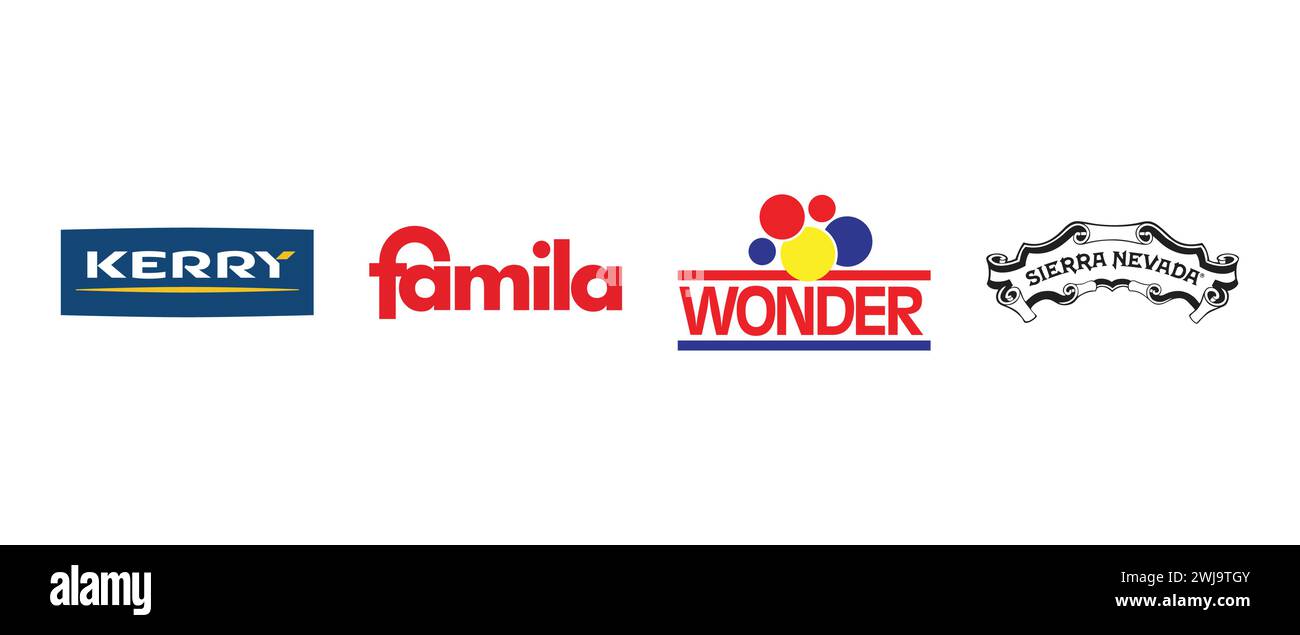 Wonder Bread, Kerry Group, Famila. Illustration vectorielle, logo éditorial. Illustration de Vecteur