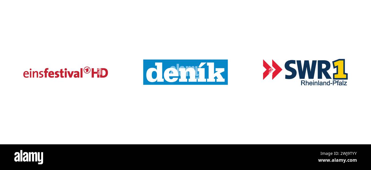 Denik , Einsfestival HD, SWR 1 Rheinland Pfalz.Editorial illustration vectorielle. Illustration de Vecteur