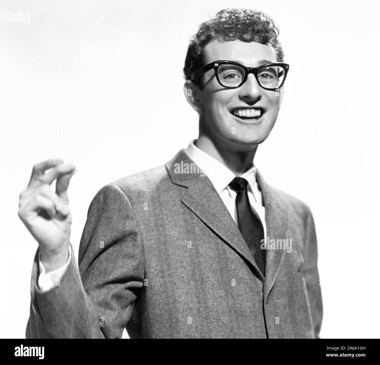 Photo publicitaire de Buddy Holly pour Brunswick Records des années 1950 Banque D'Images