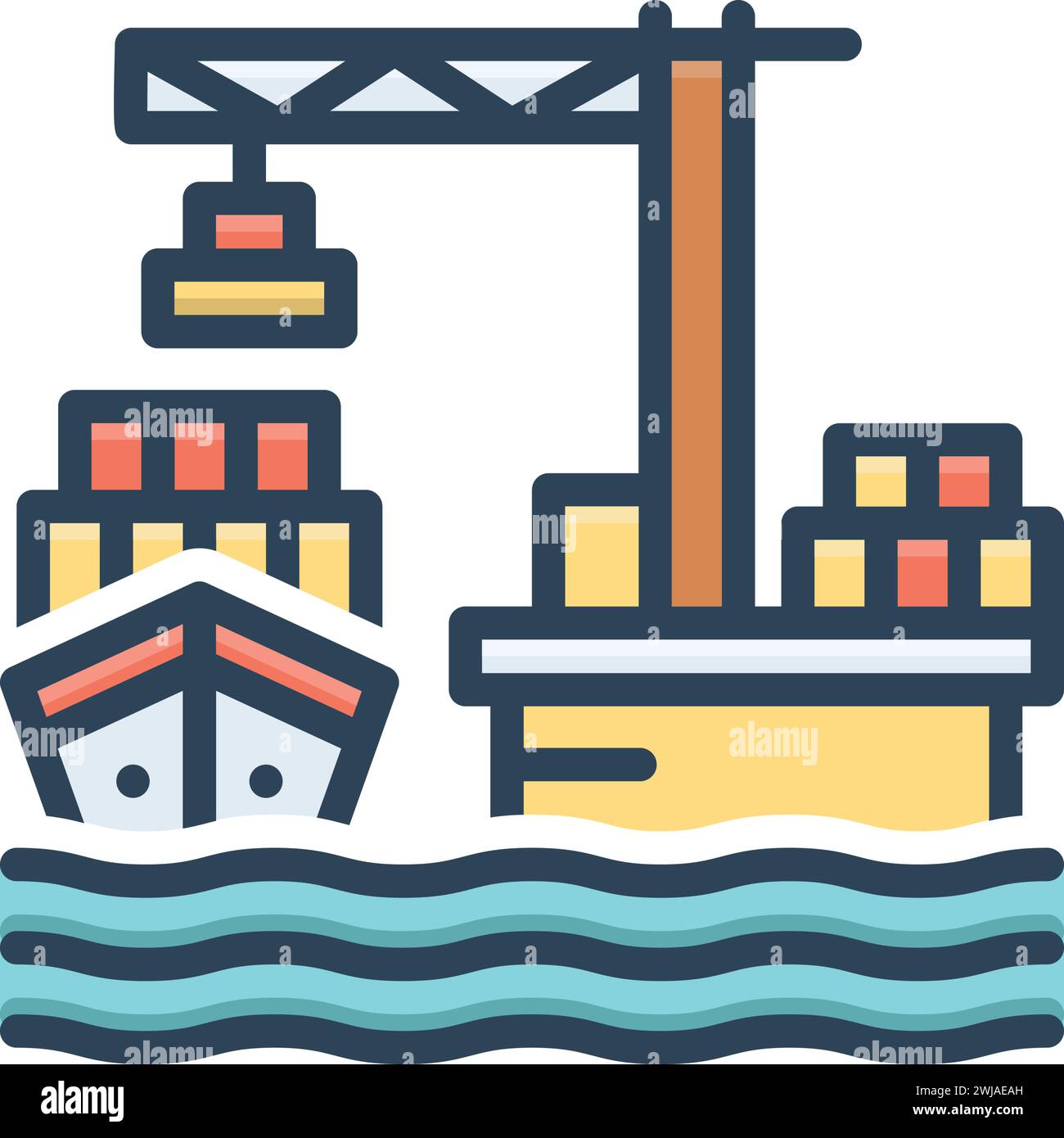 Icône pour les ports, port maritime Illustration de Vecteur