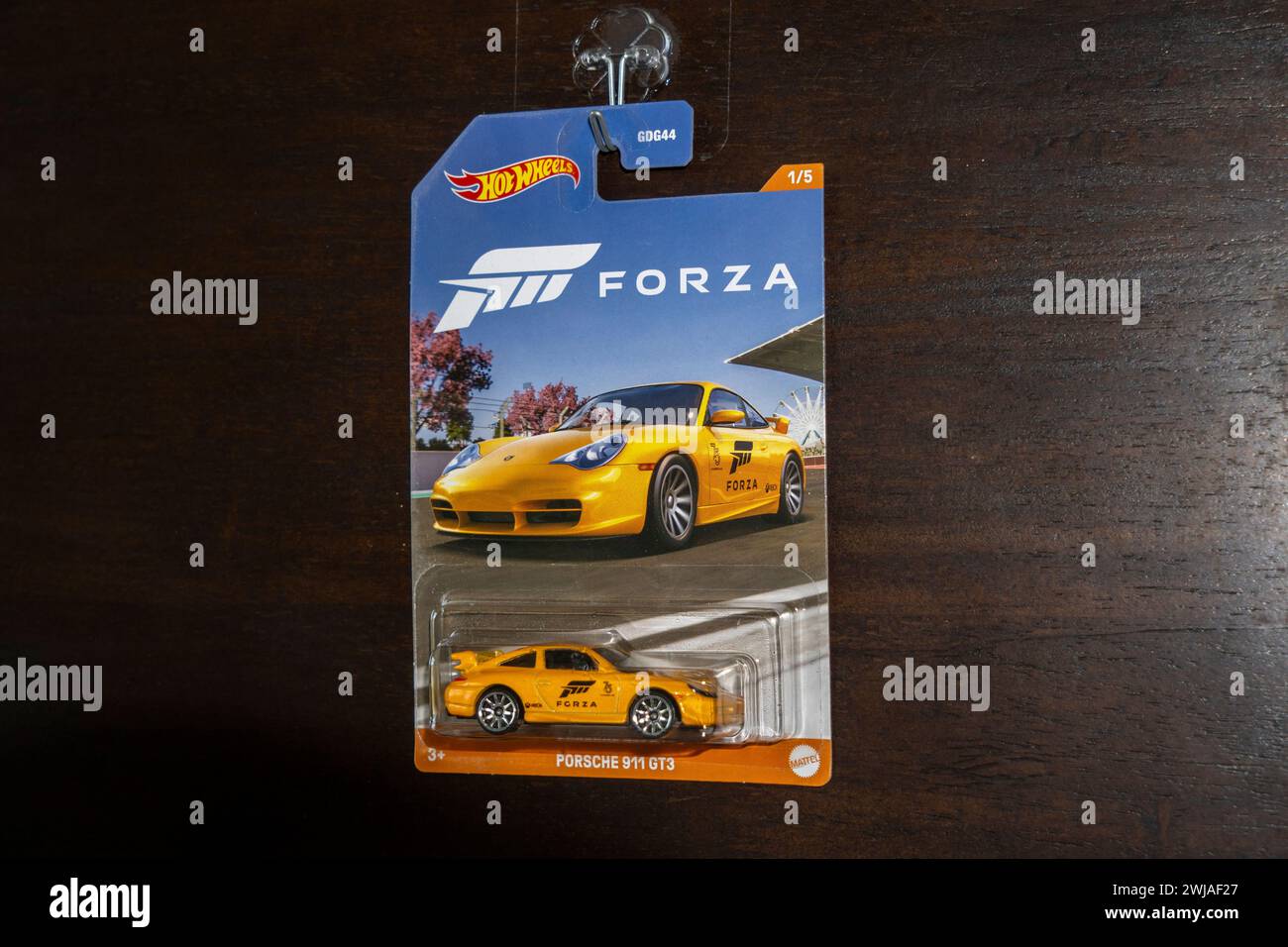 Hot Wheels est une marque américaine de modèles réduits inventée par Elliot Handler et introduite par sa société Mattel le 18 mai 1968. Porsche 911 GT3. Banque D'Images