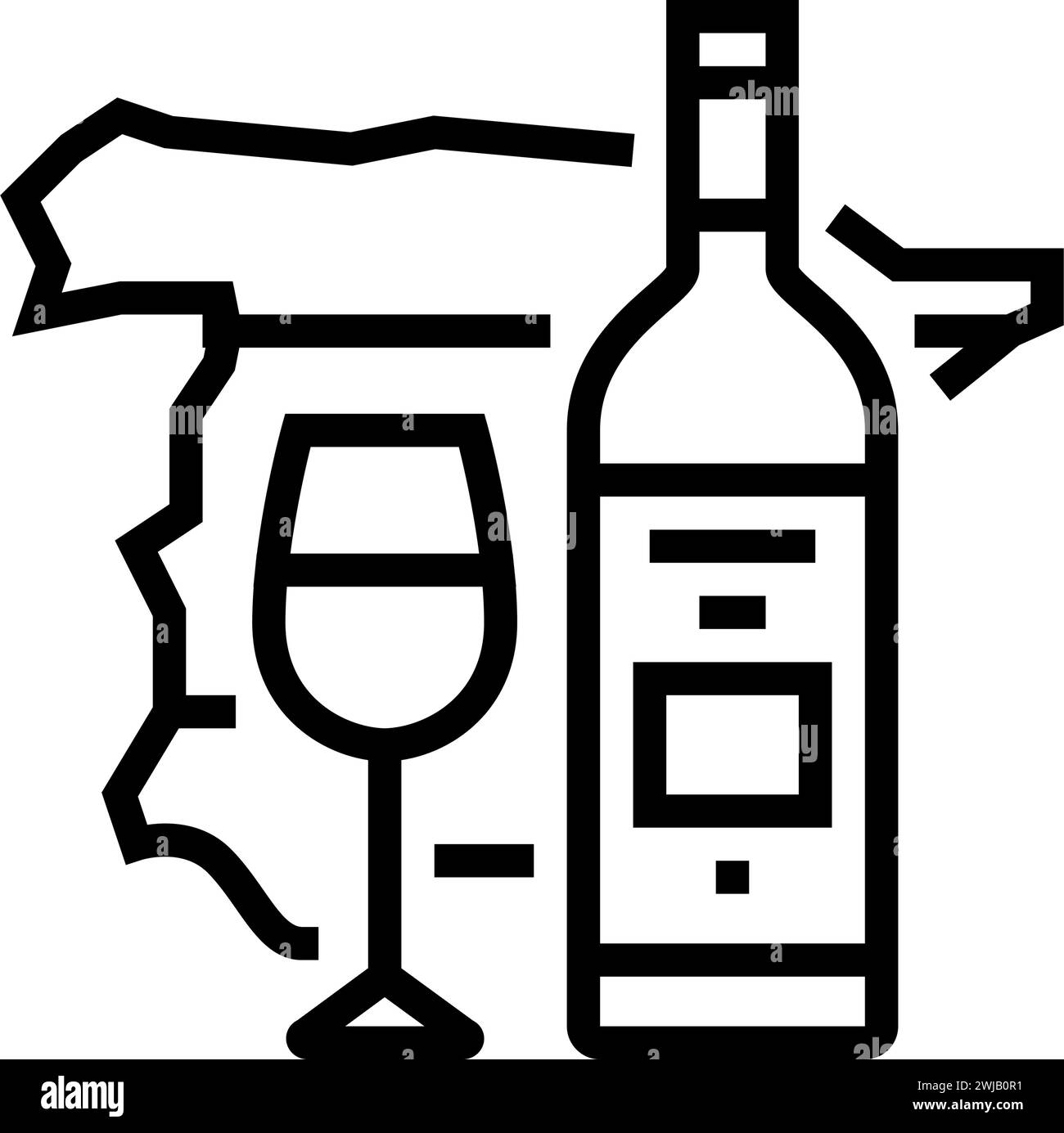 vin espagnol illustration vectorielle d'icône de ligne de cuisine espagnole Illustration de Vecteur