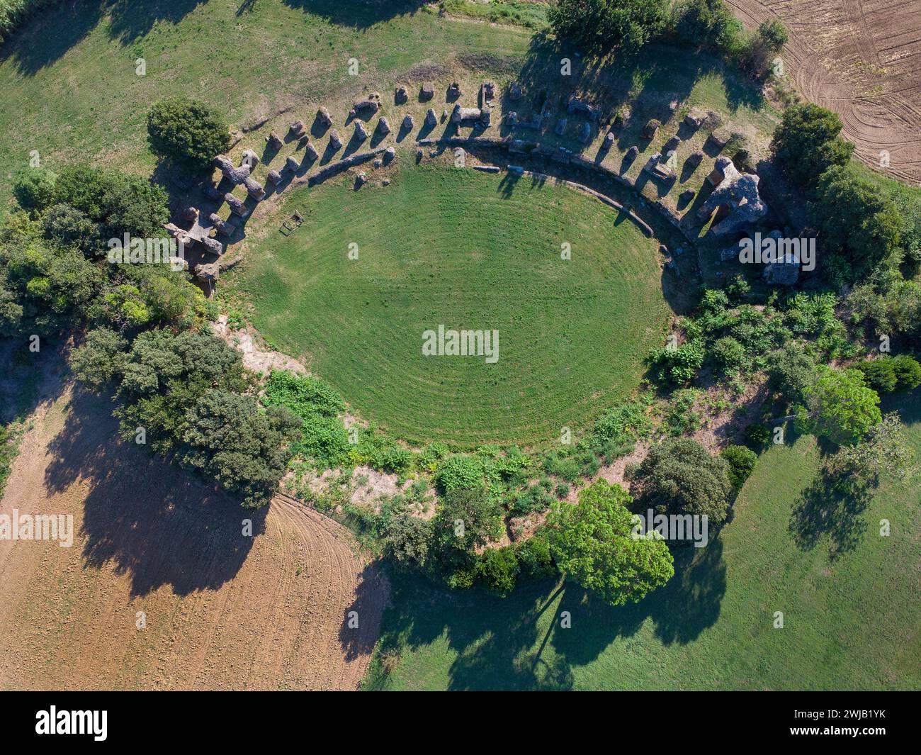 Otricoli (Italie, Ombrie, province de Terni), zone archéologique d'Ocriculum, amphithéâtre Banque D'Images