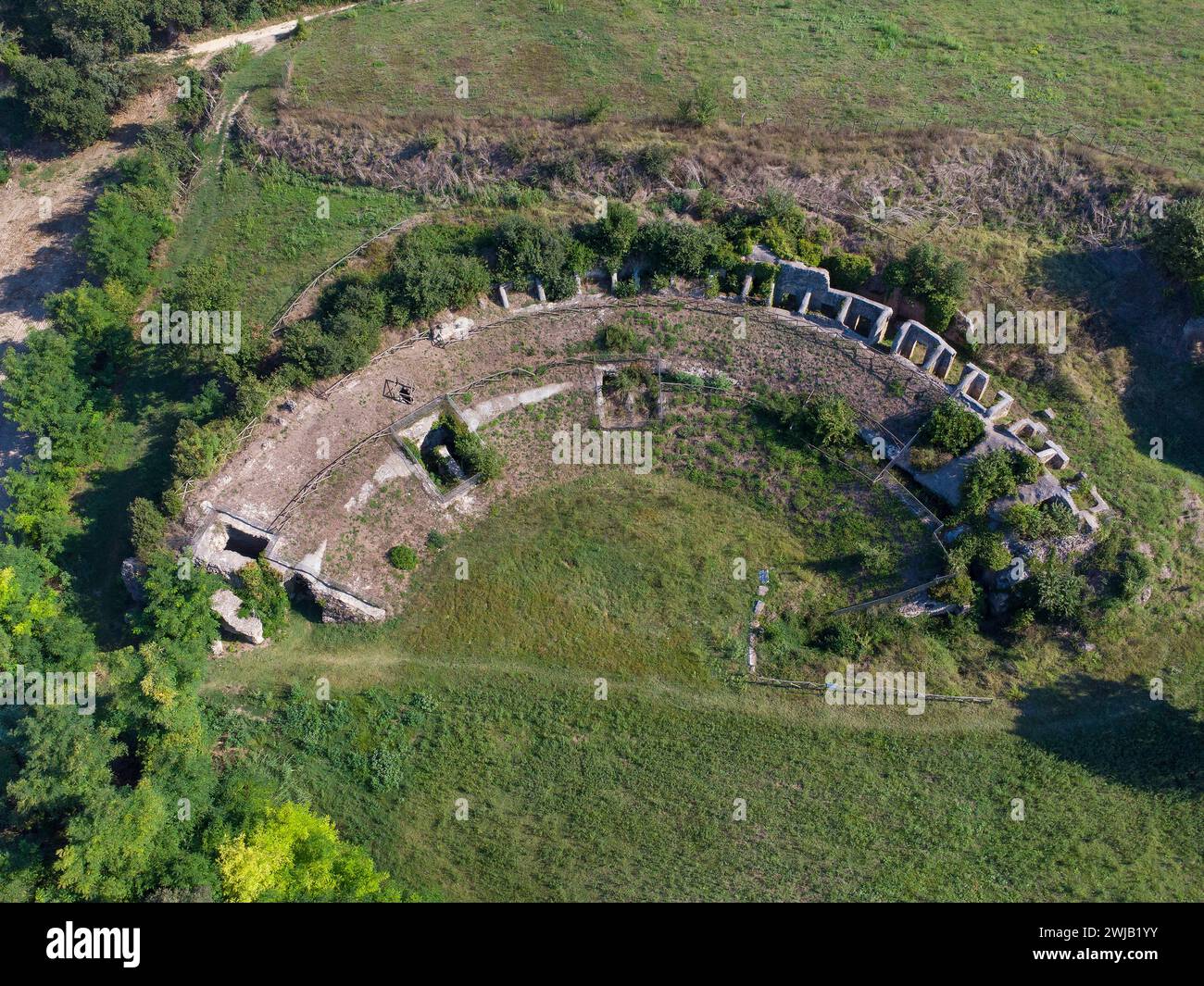 Otricoli (Italie, Ombrie, province de Terni), zone archéologique d'Ocriculum, théâtre Banque D'Images