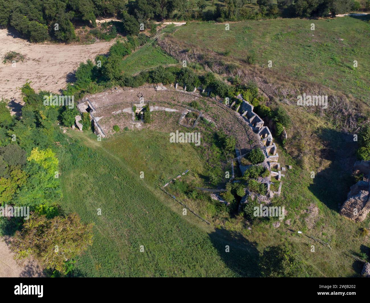 Otricoli (Italie, Ombrie, province de Terni), zone archéologique d'Ocriculum, théâtre Banque D'Images