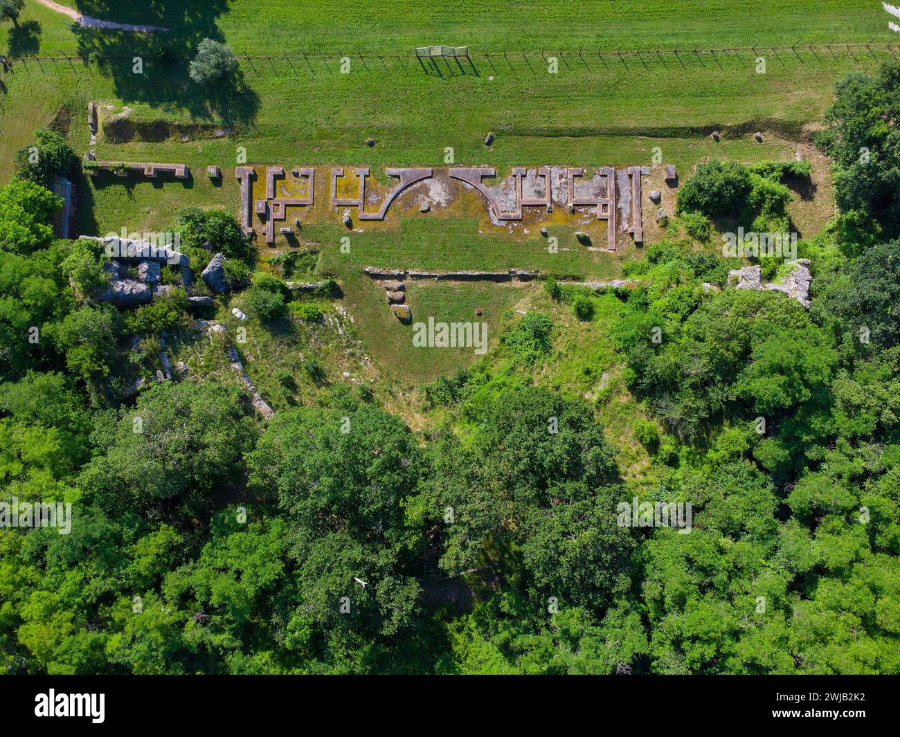 Urbisaglia (Italie, Marches, province de Macerata), zone archéologique d'Urbs Salvia (théâtre) Banque D'Images