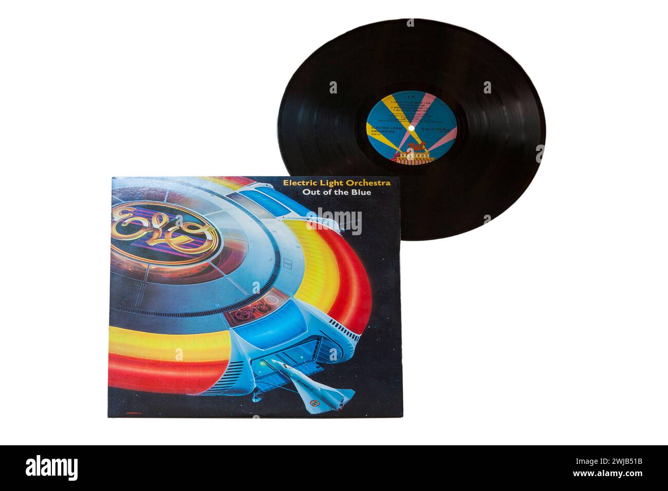 Electric Light Orchestra ELO Out of the Blue vinyle album LP couverture isolée sur fond blanc - 1977 Banque D'Images