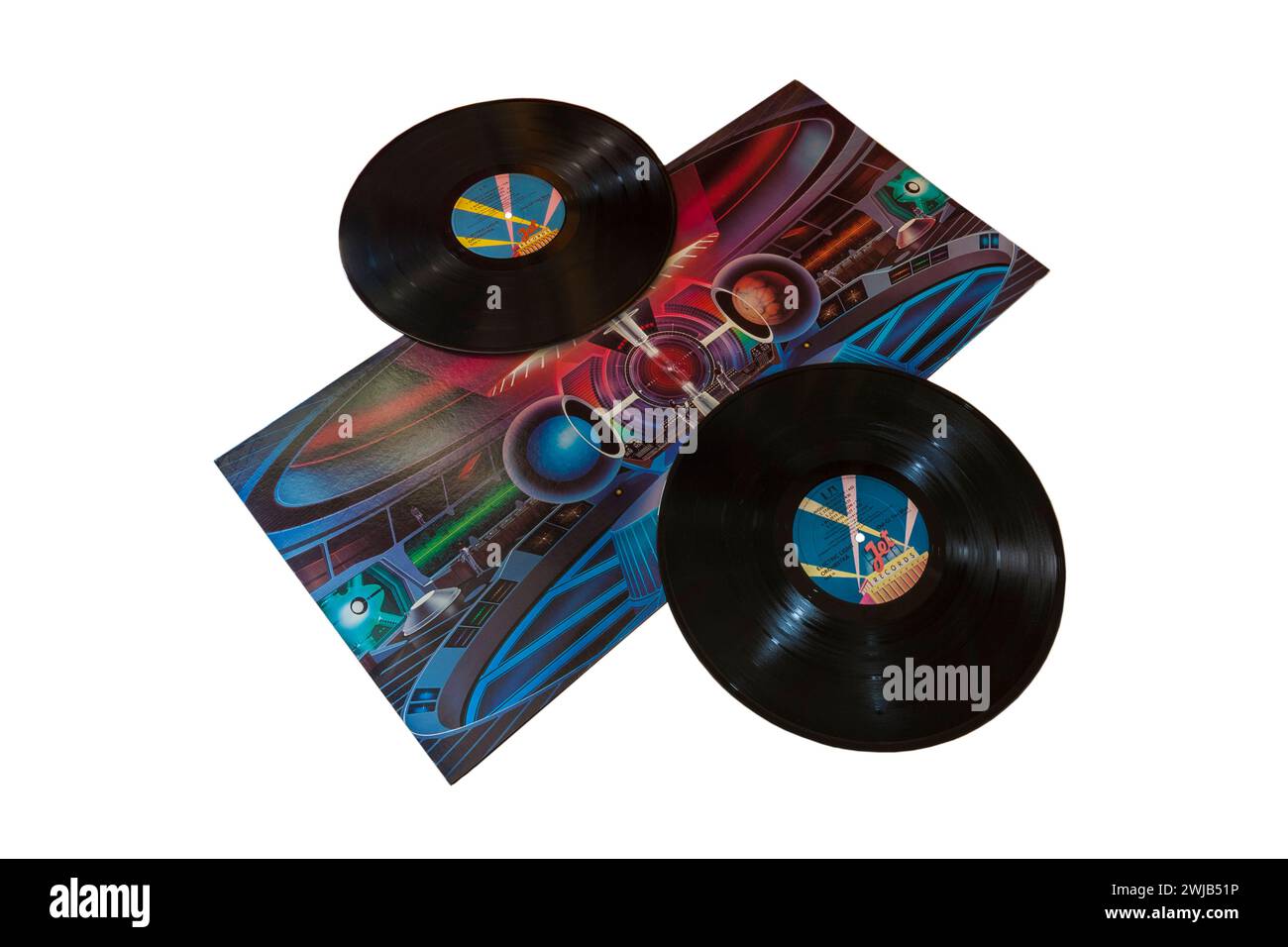 Electric Light Orchestra ELO Out of the Blue vinyle album LP couverture isolée sur fond blanc - 1977 Banque D'Images