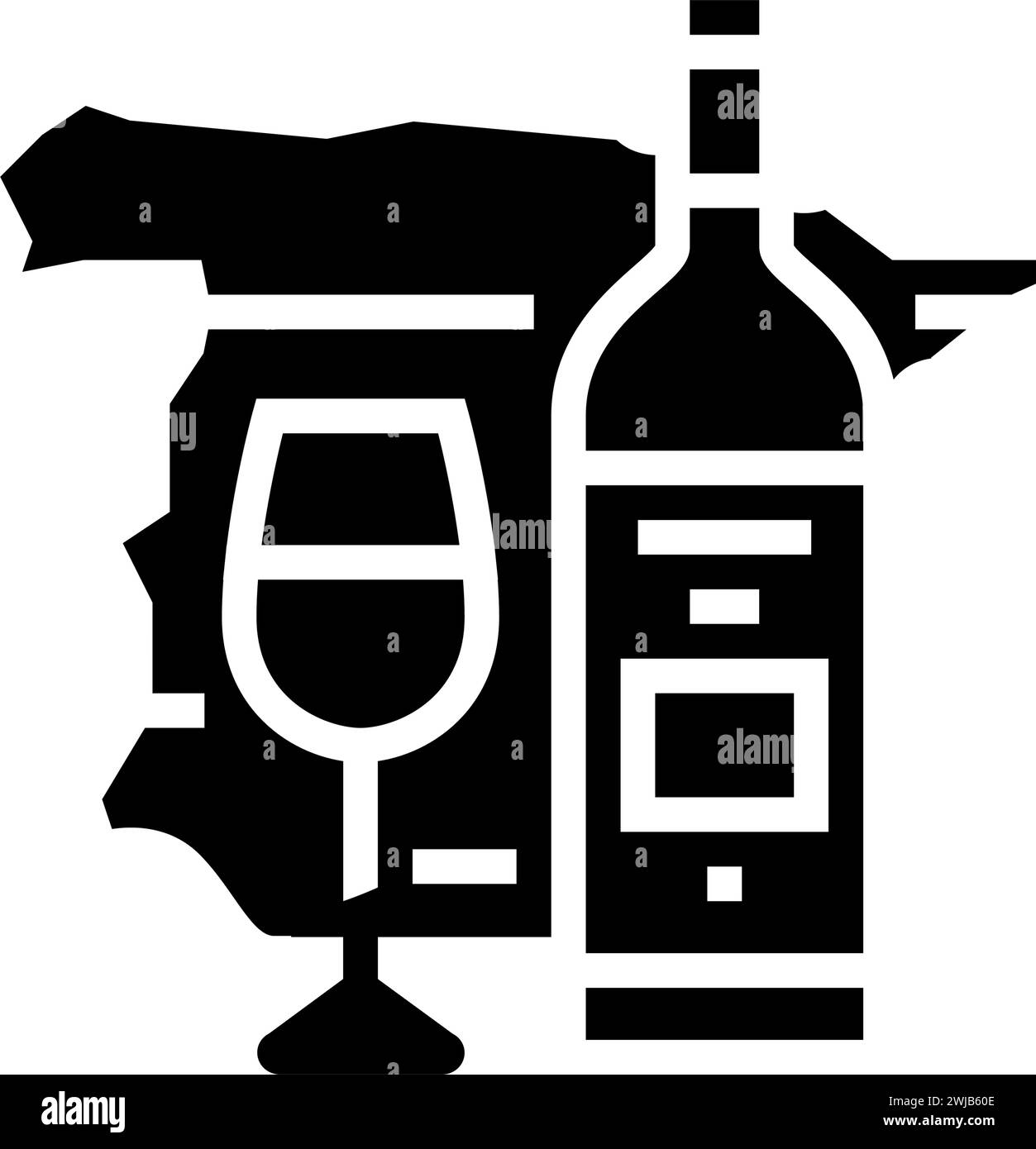 illustration vectorielle d'icône de glyphe de cuisine espagnole de vin espagnol Illustration de Vecteur