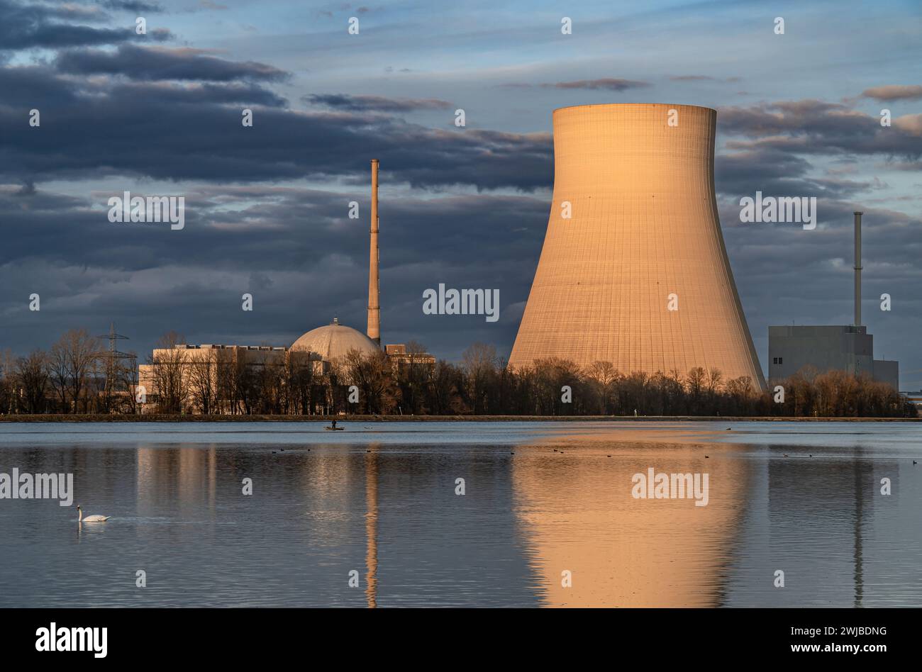 La dernière centrale nucléaire allemande à fermer. Centrale nucléaire ISAR en Bavière. Banque D'Images