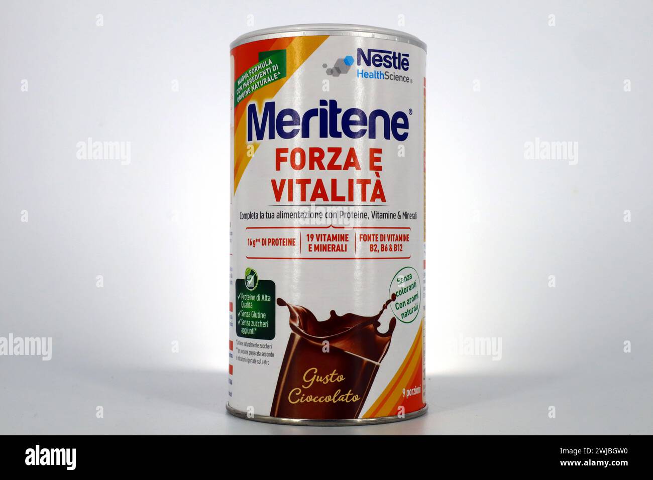 Meritene Nestlé Health Science. Protéines, vitamines et suppléments minéraux Banque D'Images