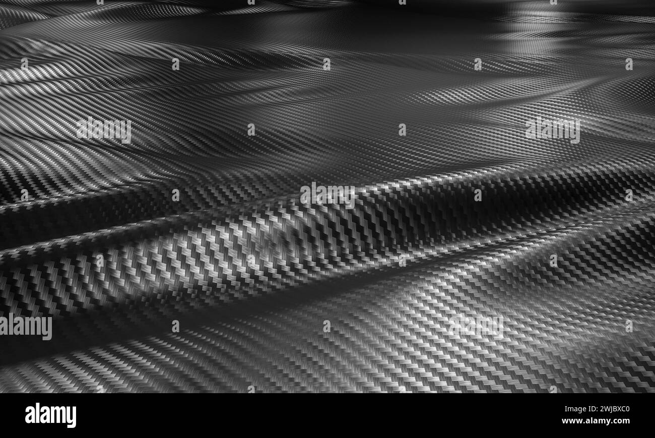 fibre de carbone wave. fond moderne. illustration de rendu 3d. Banque D'Images