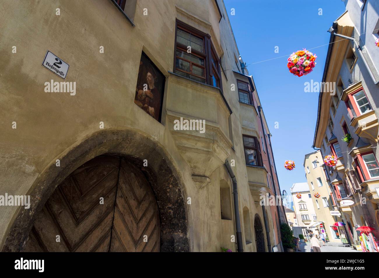 Vieille ville, ruelle Rosengasse Hall in Tirol Region Hall-Wattens Tirol, Tyrol Autriche Banque D'Images