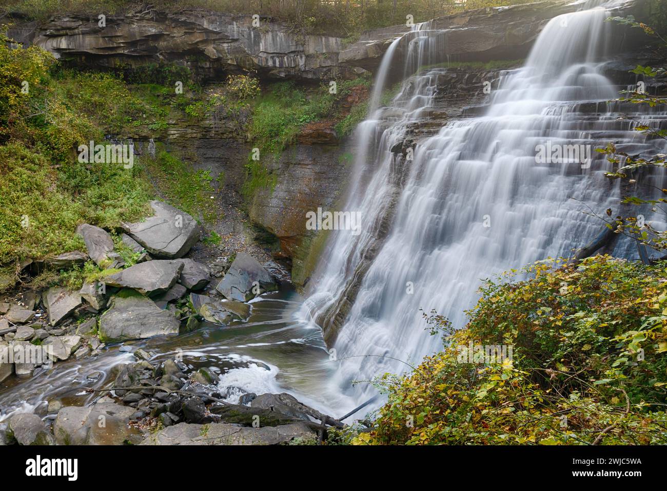 Brandywine Falls, Brandywine Creek, parc national de Cuyahoga Valley, Ohio Banque D'Images