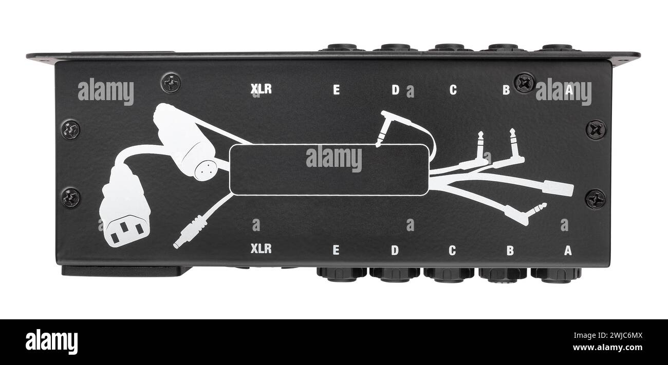 chemin patchbay pédalier isolé sur blanc Banque D'Images