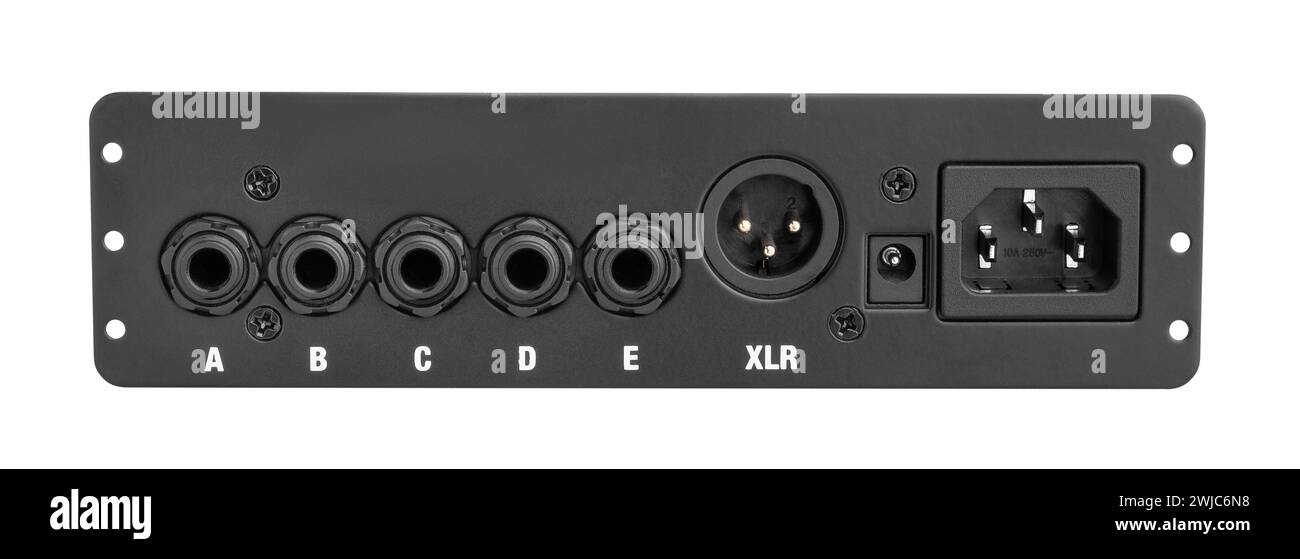 chemin patchbay pédalier isolé sur blanc Banque D'Images