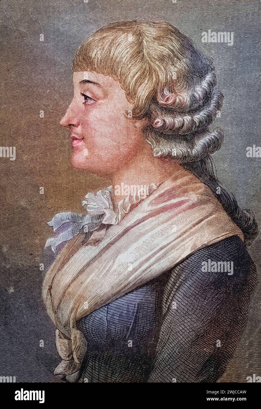 Madame Roland. Vizegräfin Jeanne-Marie Roland de la Platière, 1754-1793. Berühmte Persönlichkeit der Französischen Revolution, Historisch, Digital RES Banque D'Images