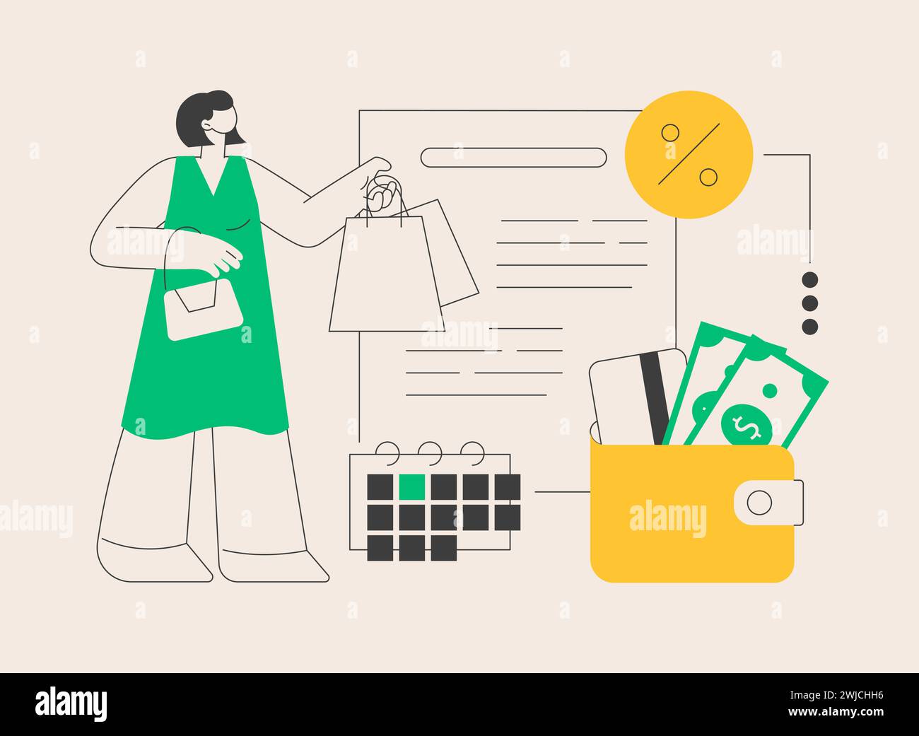 Illustration du vecteur de concept abstrait de report de paiement. Illustration de Vecteur