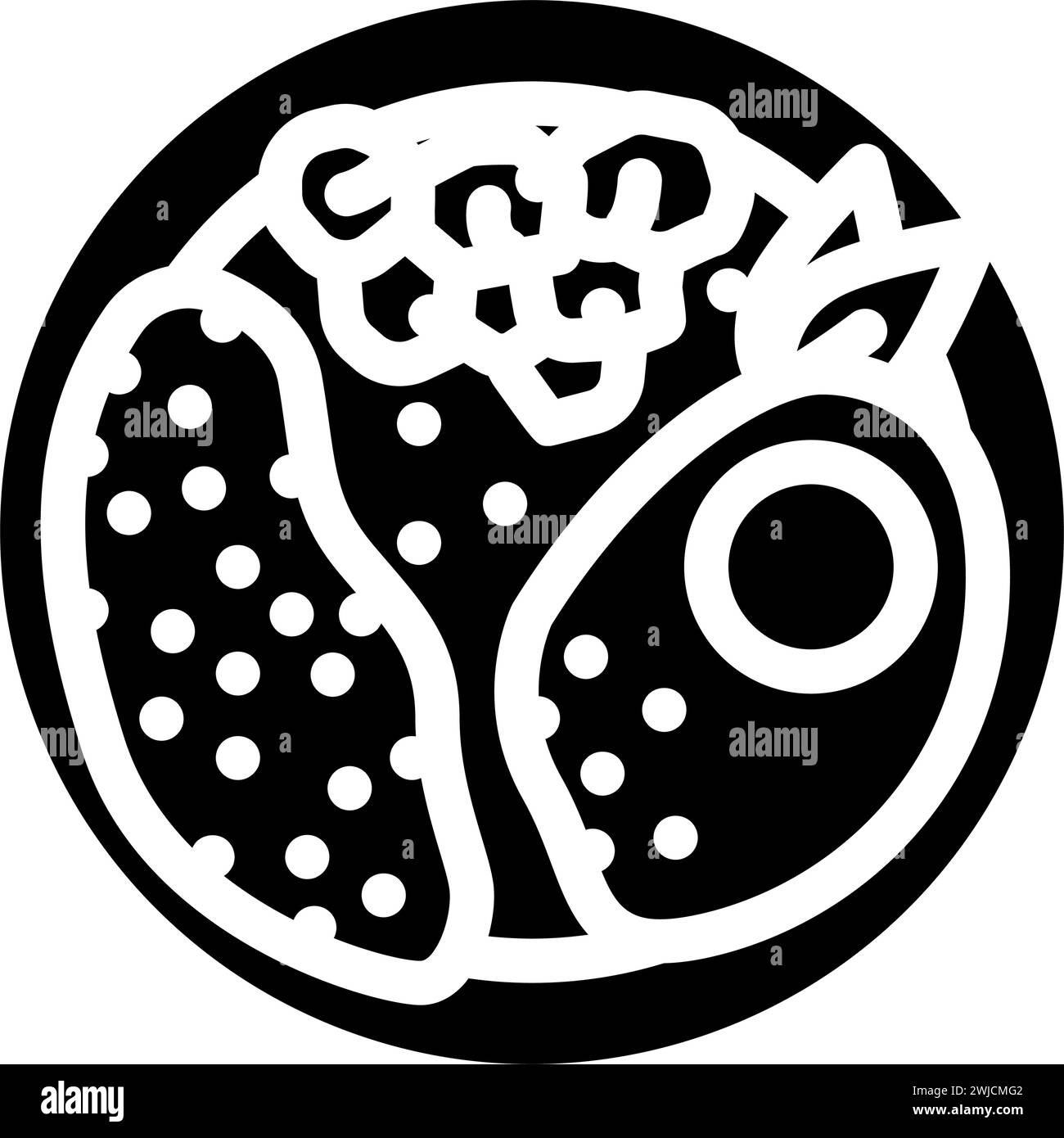 illustration vectorielle d'icône de glyphe de cuisine de poulet au basilic thaïlandais Illustration de Vecteur